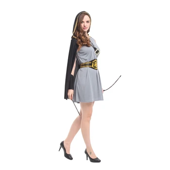 Odraslih Hooded Archer Huntress Kostum za Ženske, Srednjeveški Bojevnik Vitez Fancy Oblačenja Noša Halloween Carnival Kostumi 50229