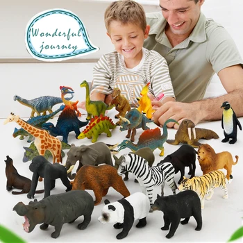 12pcs/set Simulacije Živalski Svet Živalskem vrtu Model Slika Dejanje Igrača Nastavite Otroci Risanka Simulacije Živali Lepo Plastičnih mas Zbiranje Igrač