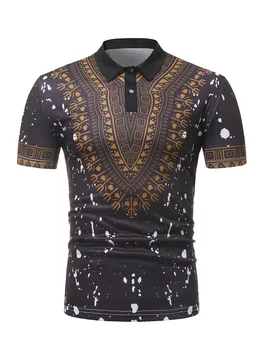 Afriške T-majice za Moške Vosek Etnične Slog Natisnjeni Kratkimi Rokavi Moški Afriki Dashiki Majica Modni Črni Afriški Moški Chothes 50746
