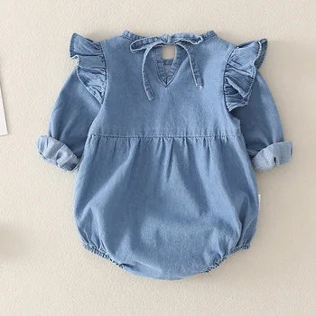 Otroška Oblačila, Newborn Baby Fantje Traper Bodysuits Jumpsuit Obleke Sunsuit Dojencek Dekliška Oblačila 0-24M 51641