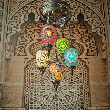 2020 Najnovejši mediteranskem Slogu Maroški Lučka za Ročno izdelana Steklena Odtenek Mozaik LED Obesek Luči Hodnik Oltarja Koridor hotel cafe 51972