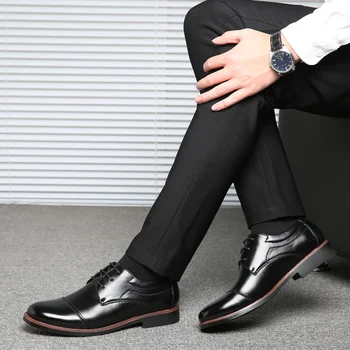 Mazefeng Moških Obleko Čevlje Formalnih Poslovnih Delo Mehko Lakasto Usnje Konicami Prstov za Moški Moški Moški Oxford Stanovanj Plus Velikost 39-48 5376