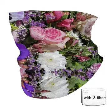 Roza / Vijolična Mix Cvetje Obraz Šal Masko Uho Zank Vijolično Roza Cvetlični Vrt Vrtnic Viole Pansy Clamatis Prisotna Vrtnar