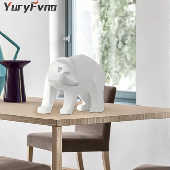 YuryFvna Medved Kiparstvo Geometrijske Smolo Polarni Medved, Ki Je Kip Moda Namizni Okras Sodobno Abstraktno Morju Medved Figurice 54893
