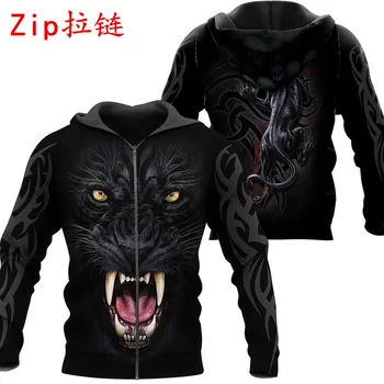 Black Panther 3D Full-tiskanje Hoodies Modo Jeseni Majica Moški Ženske Priložnostne Harajuku Zip Suknjič Z018