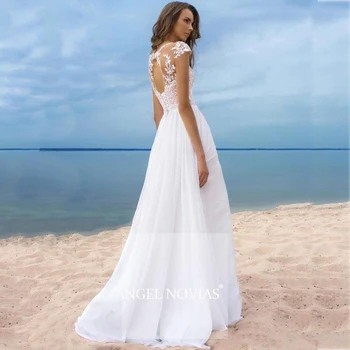 Dolgo Poceni Plaži Belo Linijo Poročnih Oblek Boho Poročne Halje Vestidos De Noiva Haljo De Marie