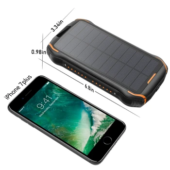 26800mAh Sončne Energije Banke Qi Brezžični Polnilnik Poverbank Dvojno USB Tip C z SOS LED Nepremočljiva Potovanja Powerbank za Smarthone