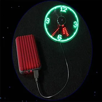 Nič 2017 Mini USB Pogon Hlajenje LED Utripa Realnem Času Funkcijo Prikaza Ure Fan B7817
