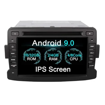 IPS Android 9.0 Avto DVD predvajalnik, Stereo GPS Za Renault delovna halja Dacia Sandero Logan Captur +Izbirno DSP/Carplay/DAB+/Papiga BT