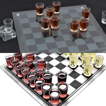 Srednja Velikost Šah Odbor Visoke Kakovosti Anti-zdrobljen Elegantna Steklena Šahovske Figure, Igra Šah Chess Set Šah Igre Juegos