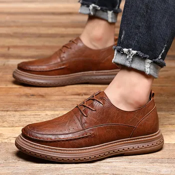 Klasičen Moški Priložnostne Čevlji Čipke-up Moški Čevlji Visoke kakovosti usnja čevlji, športna obutev modni čevlji masculino Zapatillas De Hombre