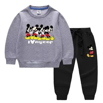 Risanke Disney Mickey Mouse Tiskanja Baby Boy Hoodies Majica+Hlače Otroci, Oblačila, Šport Obleke Malčka Otroci Trenirko Dekle 5718