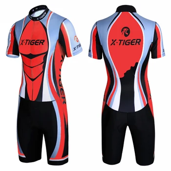 X-Tiger Hitro suho Kratek Sleeve Kolesarjenje Jersey Triatlon Stiskanje Goba Oblazinjeni Kolesarjenje Skinsuit Ropa De Ciclismo Maillot 5843