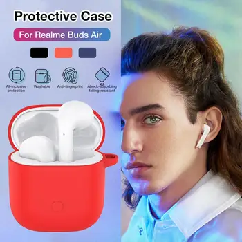Športne Slušalke Silikonsko Ohišje Za Realme Brsti Zraka Silikonski Bluetooth Slušalke Kritje Slušalke Primeru S Kavljem Za Realme Brsti Zraka 60368