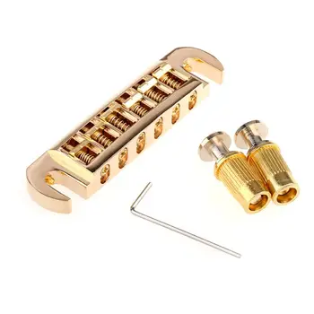 Musiclily Pro 52,5 mm Podaljšek Slog Tune-o-matic Wraparound Nastavljiva Most za Les Paul Slog Električna Kitara, Zlato