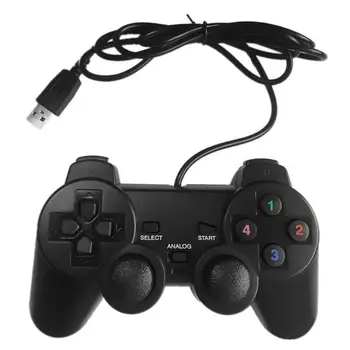 USB Žična Gamepad Palčko, enojna, Dvojna, Vibracije Joypad Krmilnik za Igre Ročaj za PC Prenosni Računalnik 6047