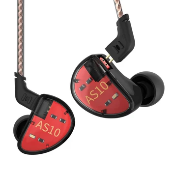 2017 KZ AS10 5BA Uravnotežen Armature Voznika HIFI Bass sistem Stereo Slušalke V Uho Monitor Šport Ušesnih Čepkov Slušalke za KZ ZST 60781