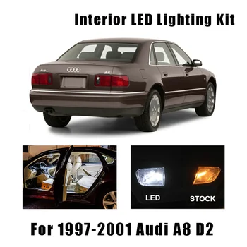 17 Žarnice Bele Canbus LED Notranjosti Branje Lahka Kit, Primerni Za 1997-2000 2001 Audi A8 D2 Zemljevid Dome Trunk Licence Lučka Brez Napake
