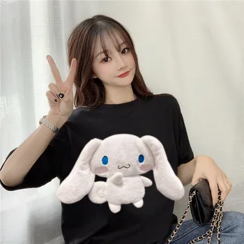 Cinnamoroll Plushy T-shirt Harajuku Ženske Poletne Majice Priložnostne Lolita Rokavi Top Tee 61279