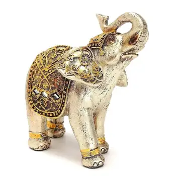 7Pcs Nastavite Feng Shui Elegantno Slon Trunk Kip Srečo, Bogastvo Figur Obrti Okraski Darilo za Domačo Pisarno Namizno Dekoracijo