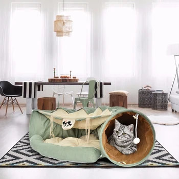 Upogljivi Izmenljivem Mačka Predor Cevi Hišnih Interaktivna Igra Igrače Toplo Spanje Postelja Mat Za Mačje Hiše Bele Dihurje Kuža