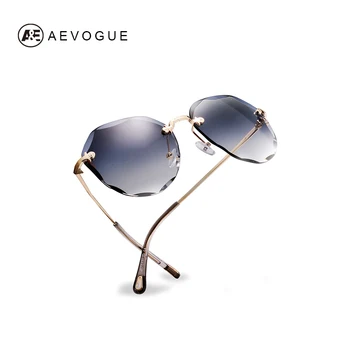 AEVOGUE sončna Očala Za Ženske, dame Rimless Diamantno rezanje Leče blagovne Znamke Oblikovalec Ocean Odtenki Vintage sončna Očala AE0637