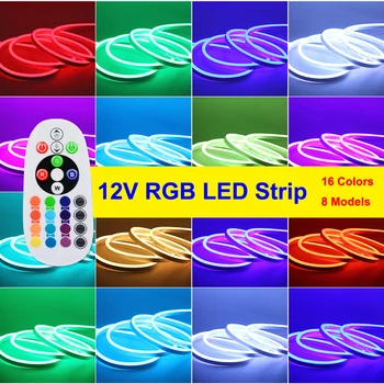 SMD5050 RGB LED Trakovi DC12V 1M 5M-10M 15M 20M Prilagodljiv Neon Led Svetloba Namizne svetilke Vodotesne Doma Dekor LED DIY Praznik Luči 62336