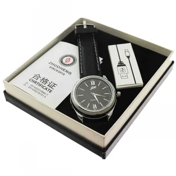 Vžigalnik za cigarete Watch Moških USB polnilne ura modni Veter šport Priložnostne Quartz ure Brezplamensko Lažji JH319-2 1pcs