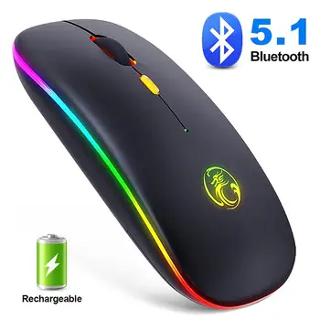 RGB Brezžično Miško Bluetooth 5.0 Miške Računalnik Tiho LED USB Mause za ponovno Polnjenje, ki je Ergonomsko Laptop Miši 5.0 Bluetooth Miška 62403