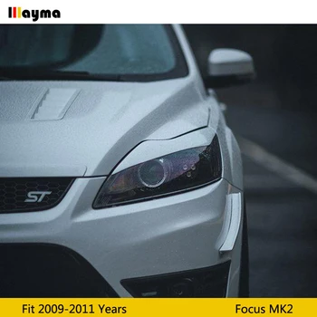 Za Ford Focus 2009 - 2011 Ogljikovih vlaken smerniki okrasni pokrovi veke MK2 Fiber glass FRP premaz spredaj lučka obrvi nalepka 64178