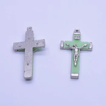 10Pcs 4.6 cm*2.6 cm Verske Svetlobni Križ Jezusa Kristusa Obesek Pribor Lahko Ročno DIY V Zapestnice In Ogrlice