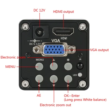 HDMI VGA 720P 14MP 60F/S Industrijskih Digitalnih Elektronskih IR Video Kamera Mikroskop 130X C Mount Objektiv Za Telefon IC PCB Spajkanje 64882