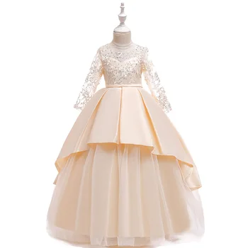 Elegantno Roža Punca Obleke Dolgo, Otroci, Oblačila Za Poroke Prvo Obhajilo Obleke, Halje Pageant 65579