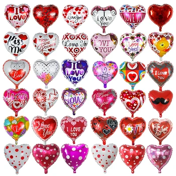50pcs 18 inch Srce Baloni Poroko Valentines Dni Ljubim Aluminijeva Folija Balon na Helij Poročno Dekoracijo Zraka Globos Praznik