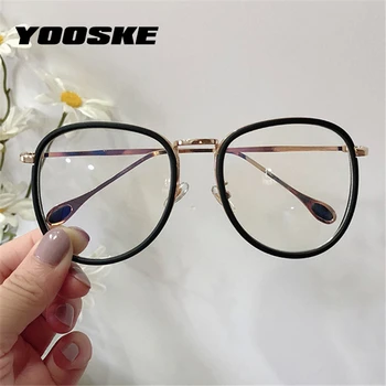 YOOSKE Pregleden Očala Okvirji Moški Ženske Ponaredek Eyeglass Letnik Kovinski Optična Očala Prevelikih Očal 66325