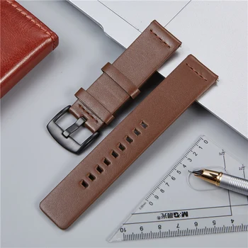 Hitro Sprostitev Pravega Usnja, usnjenih Trakov Zapestnica za Samsung Galaxy Watch Smartwatch Watch Band 18 mm 20 mm 22 mm 24 mm Watchbands