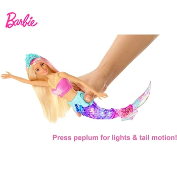 Barbie Dreamtopia Iskrico morska deklica Lutka z Roza-Streaked Blond Lasje Podvodne Luči Kaže Otroke, Darilo za Rojstni dan GFL82 67500