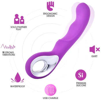 10 Hitrosti Silikonski USB Polnilne Nepremočljiva AV Palico massager G Spot Vibratorji Močne Erotično Klitoris Vibrator Sex Igrača za Ženske 67583