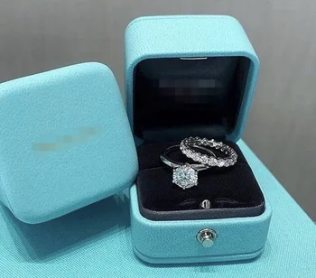 Klasična šest kremplji 925 Sterling Srebro 2ct Simulirani Diamant prstan iz Večnega Poroko Udejstvovanje Obroči za Ženske, Nakit 6828