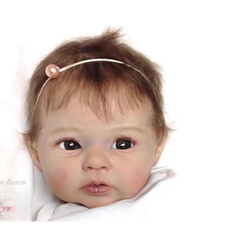 Pravi 22-palčni na Dotik Prerojeni Kompleti Prazno Baby Doll Glavo Polno Telo Plesni Super DIY Handwork – Odprite Oči in Zaprite Usta