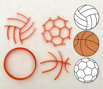 Risanka 3D Tiskalnik, Šport, Nogomet, Basket Ball modelček Za Fondat Cupcake 3D Tiskanih Piškotek Žig DIY