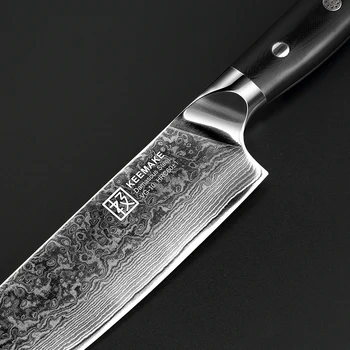 KEEMAKE 8 Inch Kuhar Nož Japonski 73-Plast Damask VG10 Jekla Kuhinjski Noži Ostro Rezilo 60HRC G10 Ročaj Meso Rezalnik Orodja