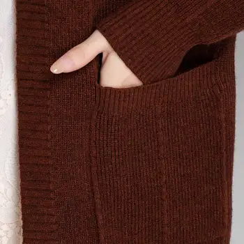 Pleteno jopico žensk v srednji in dolgi 2020 nov slog z mehko korejski zunanji slog jesen in zimo, pulover, šal plašč