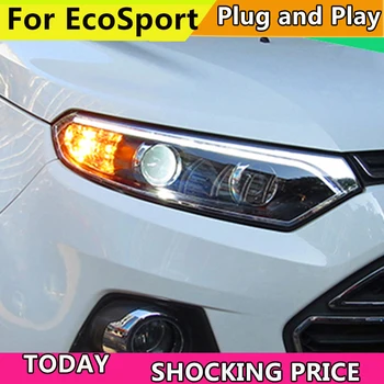 Avto styling primeru za Ford EcoSport 2013-Žarometi LED Smerniki DRL LED objektiv žarometi HID Xenon turnlight teče svetlobe