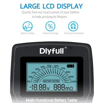 Dlyfull B3 LCD Univerzalni Tester za Baterije 1,5 V Alkalni, 3,7 V Li-ion, 3.2 V LiFePO4, 1,5 V&3V Gumb Celice,1.45 Proti Cink-Zrak Celice 7072