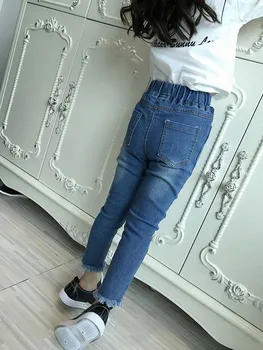 2017 jeseni otroci jeans hlače dekle vezenje moda traper hlače hlače