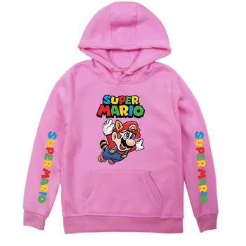 Igra Super Mario Starš-otrok obleko Hoodie Unisex Priložnostne Bombaž Kapičastih Pulover Sweatshirts Vrh