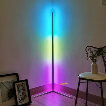 Nordijska RGB LED Talna Svetilka Kotu LED Talna Luč Pisani Spalnica lučka Vzdušje Klub, Doma notranjo razsvetljavo Dekor Stoječe Svetilke