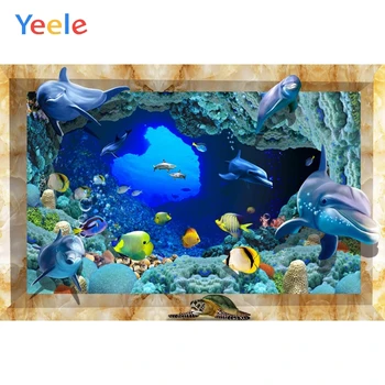Yeele Soba Stenski Dekor Photocall Dolphin 3D Slikarstvo, Fotografija Ozadje Osebno Fotografske Okolij Za Foto Studio 74545