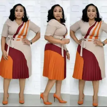 2019 novo elegent modni slog poletje afriške ženske tiskanje plus velikost obleko